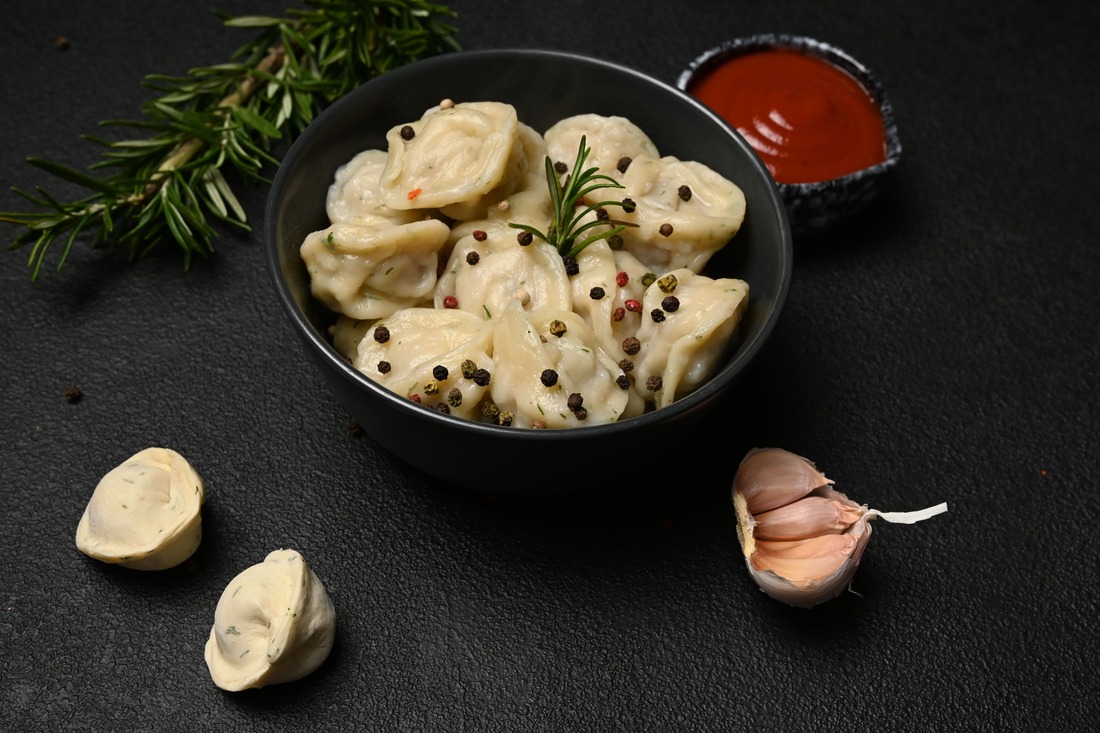 Three Meats pelmeni (meat dumplings)