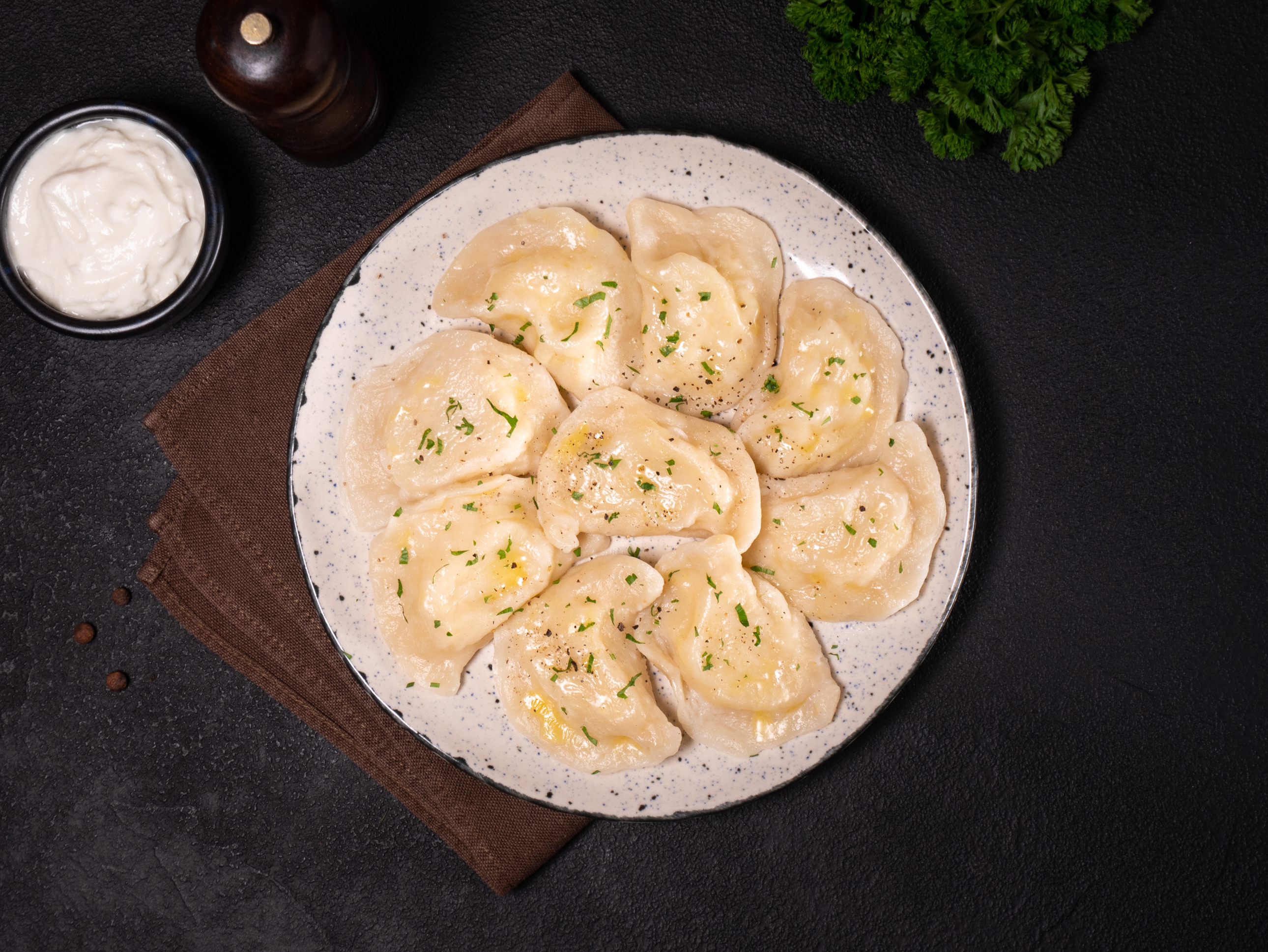 Potato varenyky (dumplings)