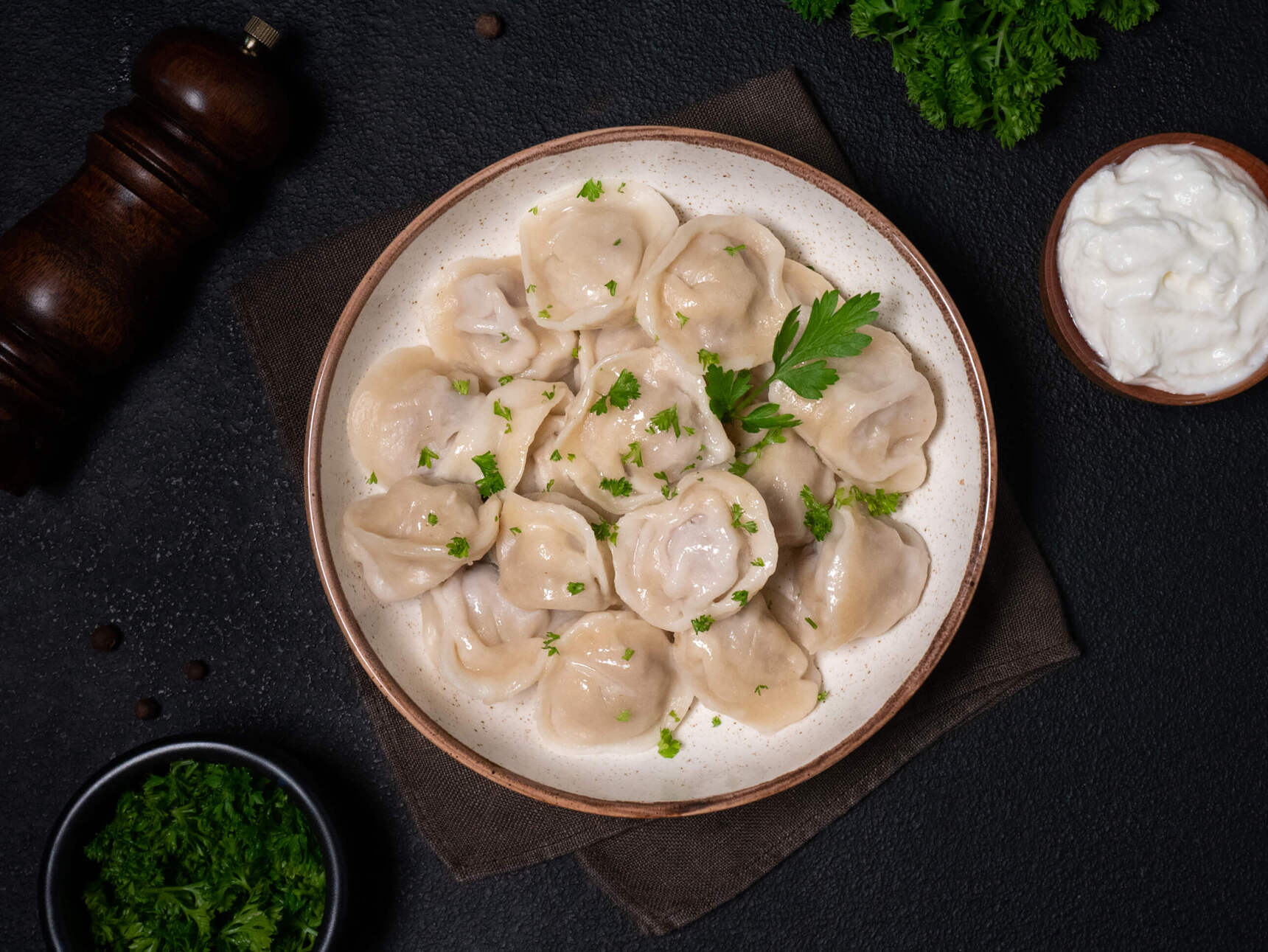 Turkey pelmeni (meat dumplings)