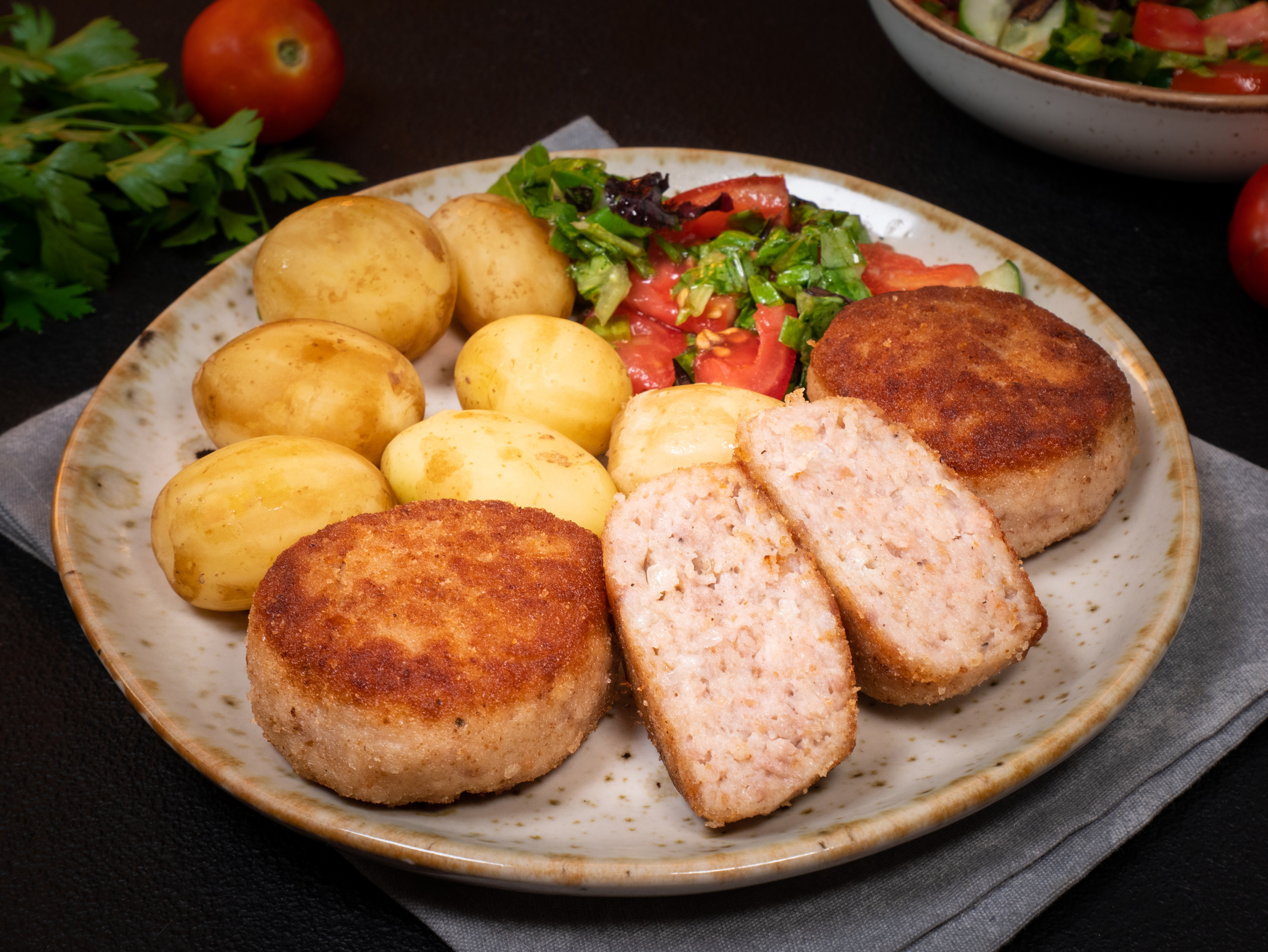 Filetes de carne picada de pollo