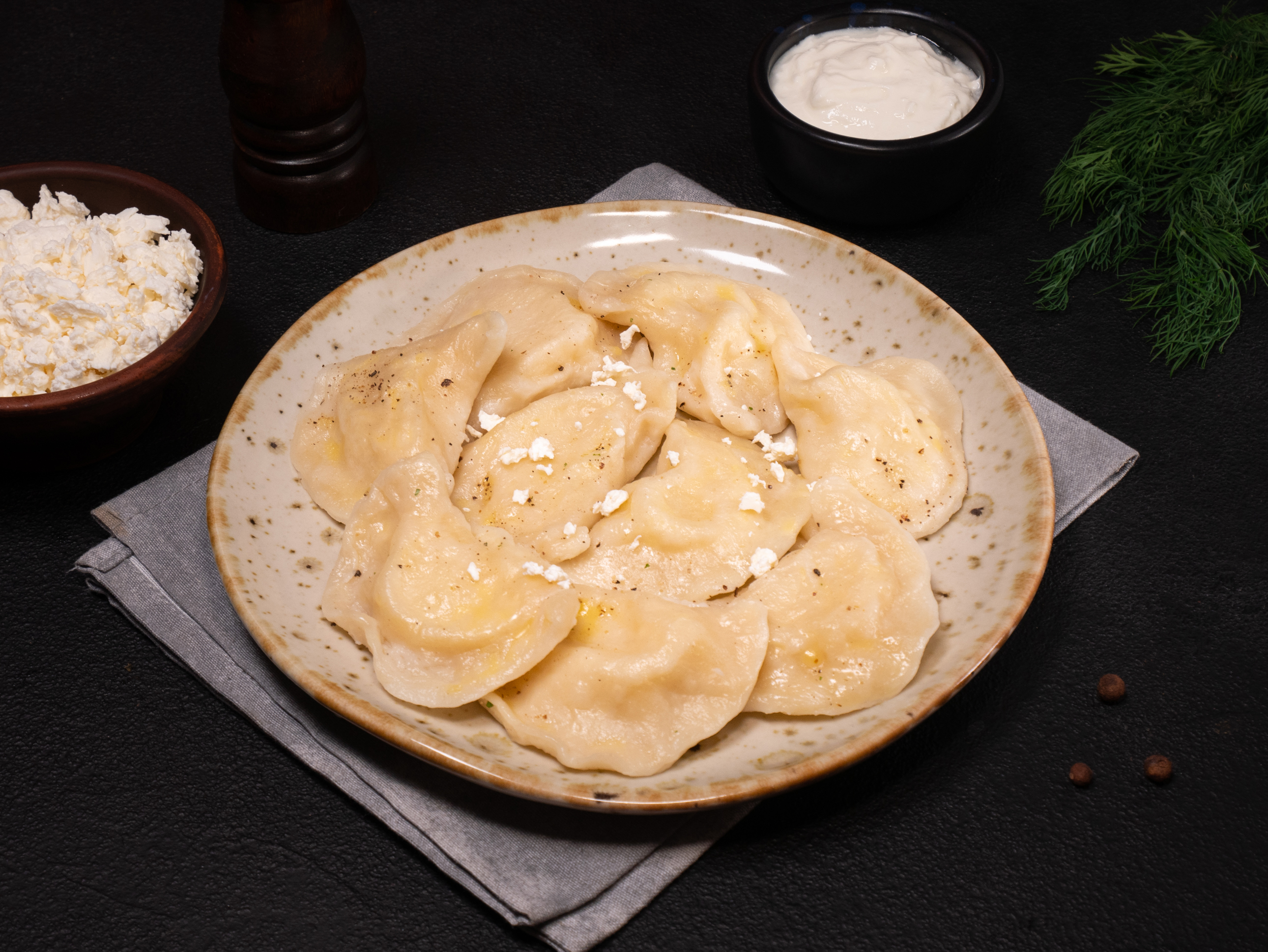 Potato and cheese varenyky (dumplings)