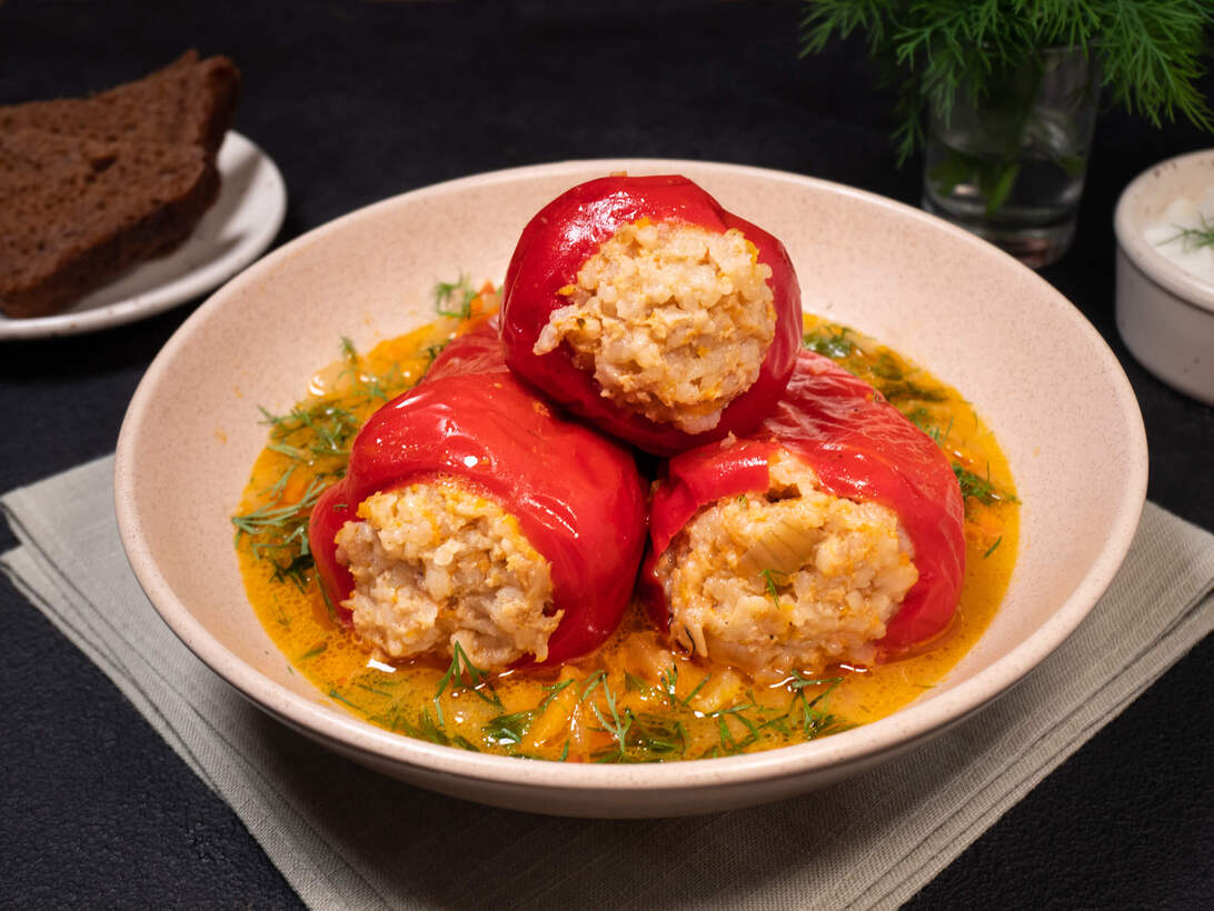 Meat-stuffed peppers