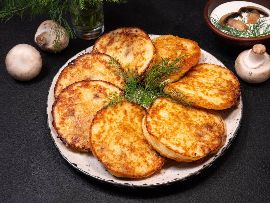 Tortitas de patata con setas