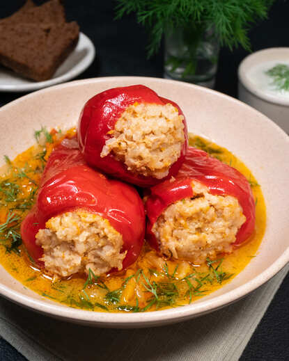 Meat-stuffed peppers