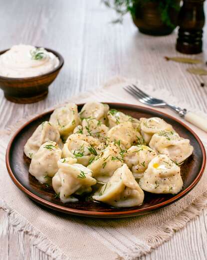 Pork pelmeni (meat dumplings)