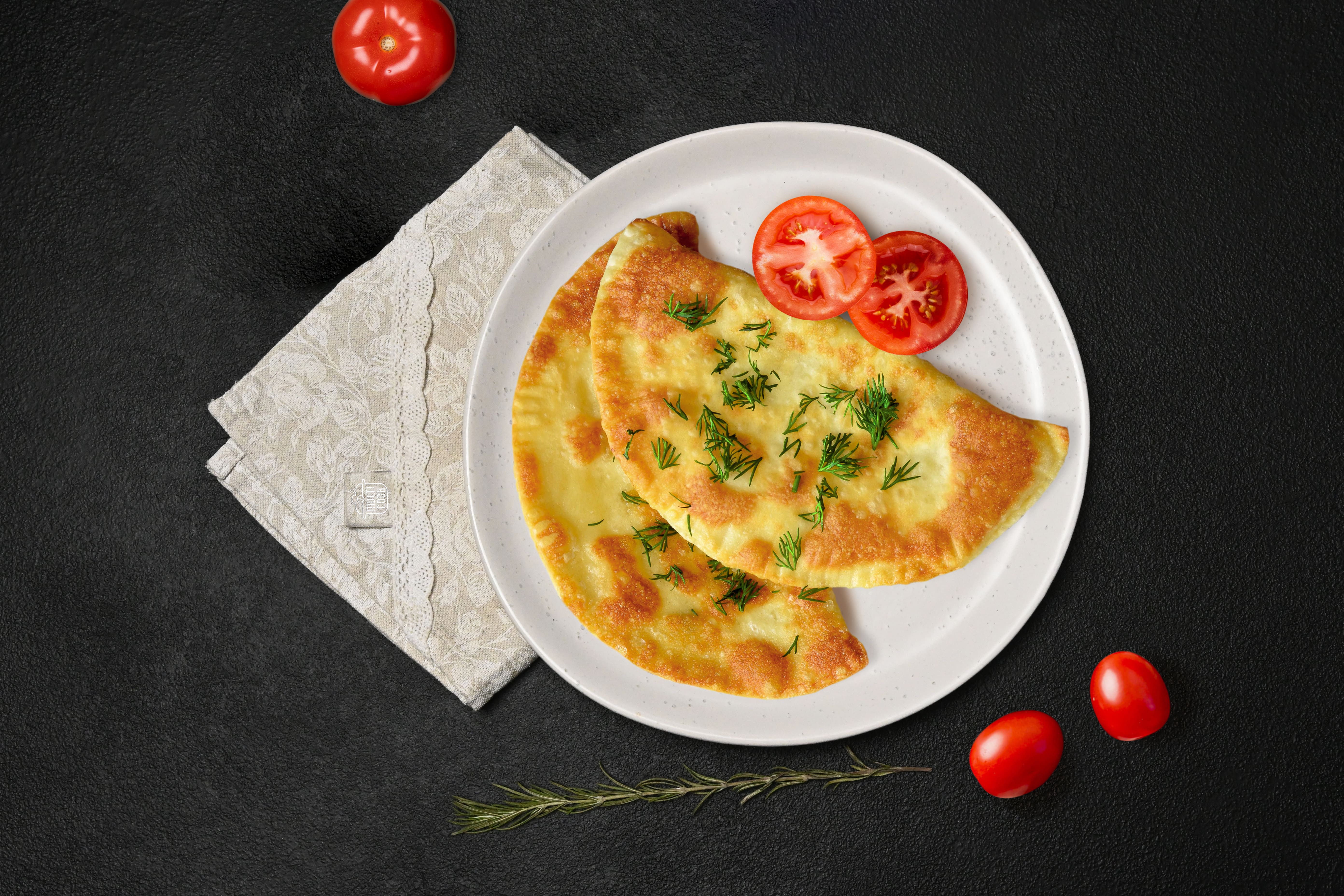 Cheese and herbs chebureki