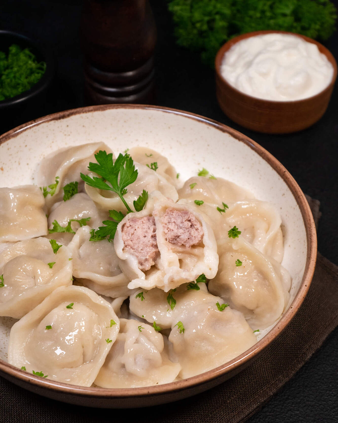 Turkey pelmeni (meat dumplings)