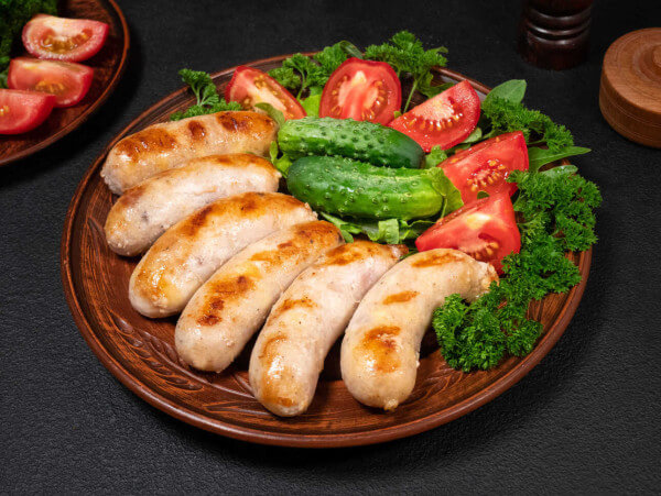 Grilled chicken and cheese sausage