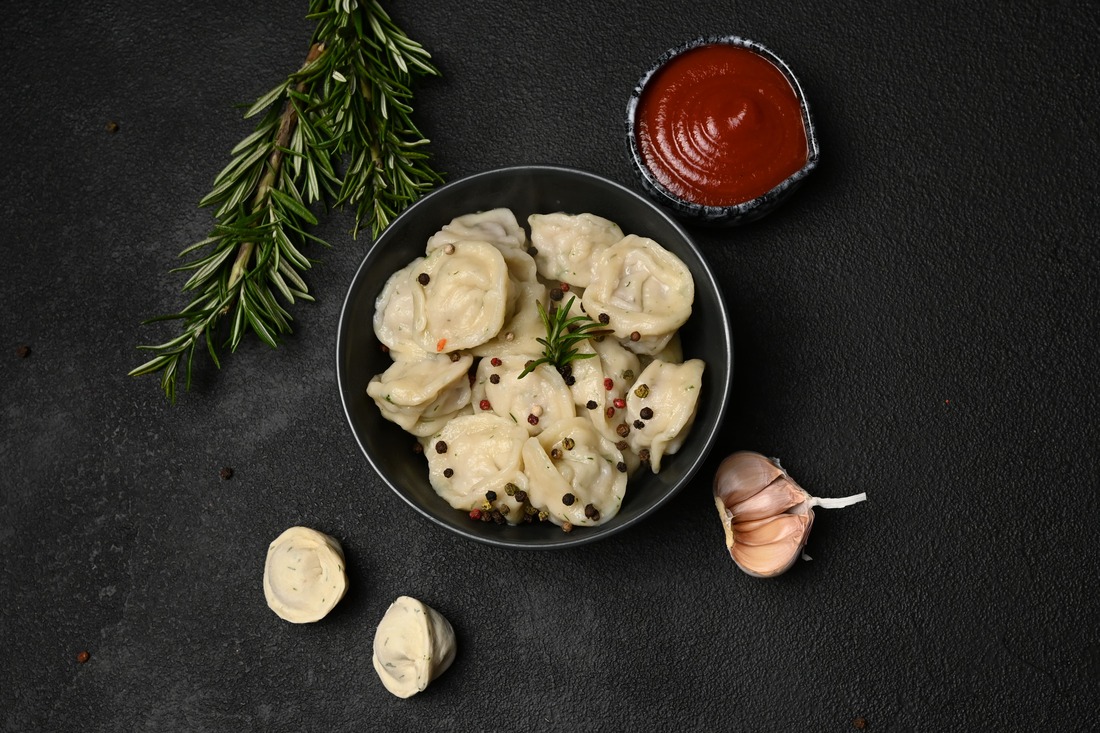 Three Meats pelmeni (meat dumplings)