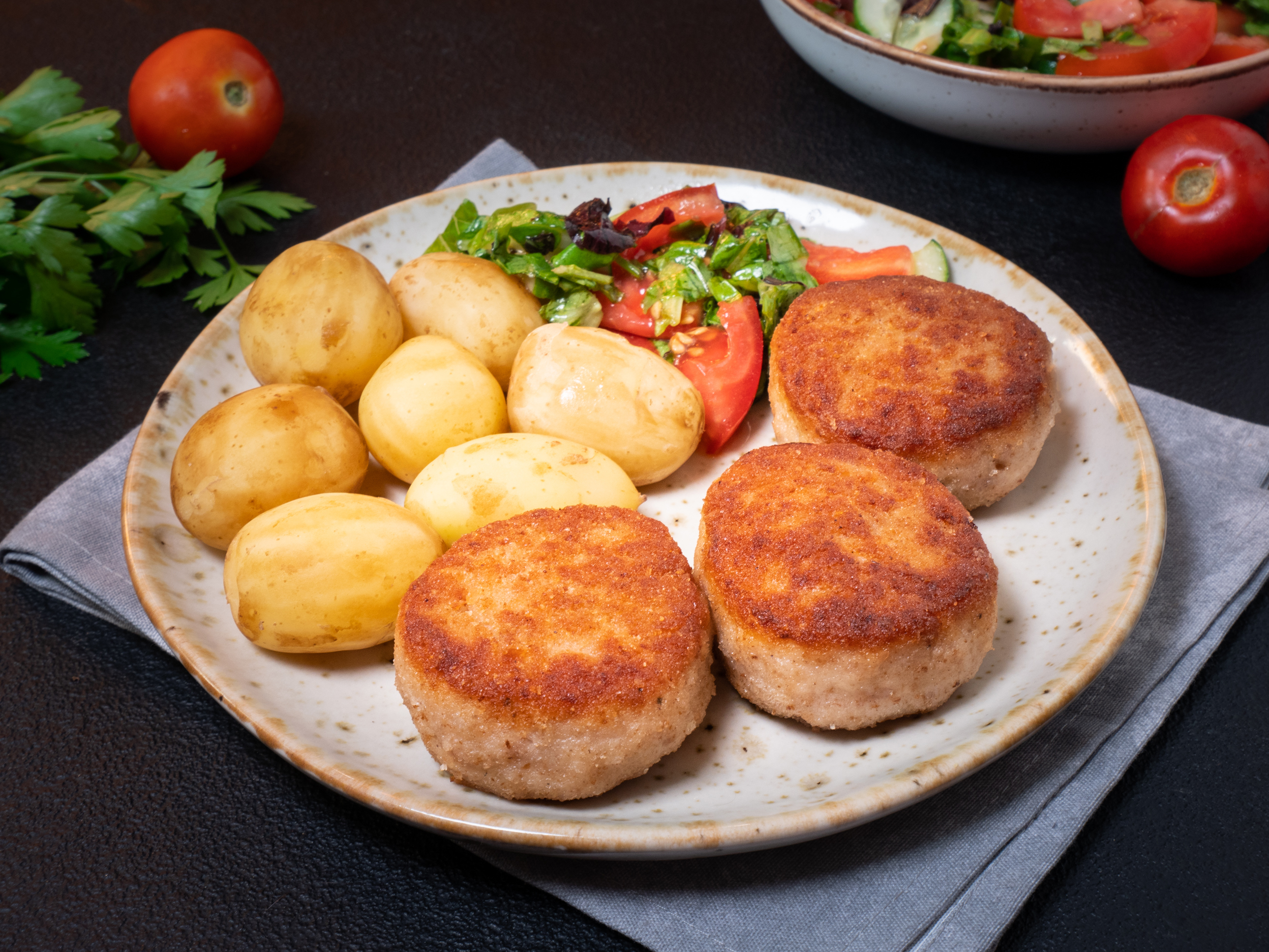 Filetes de carne picada de pollo