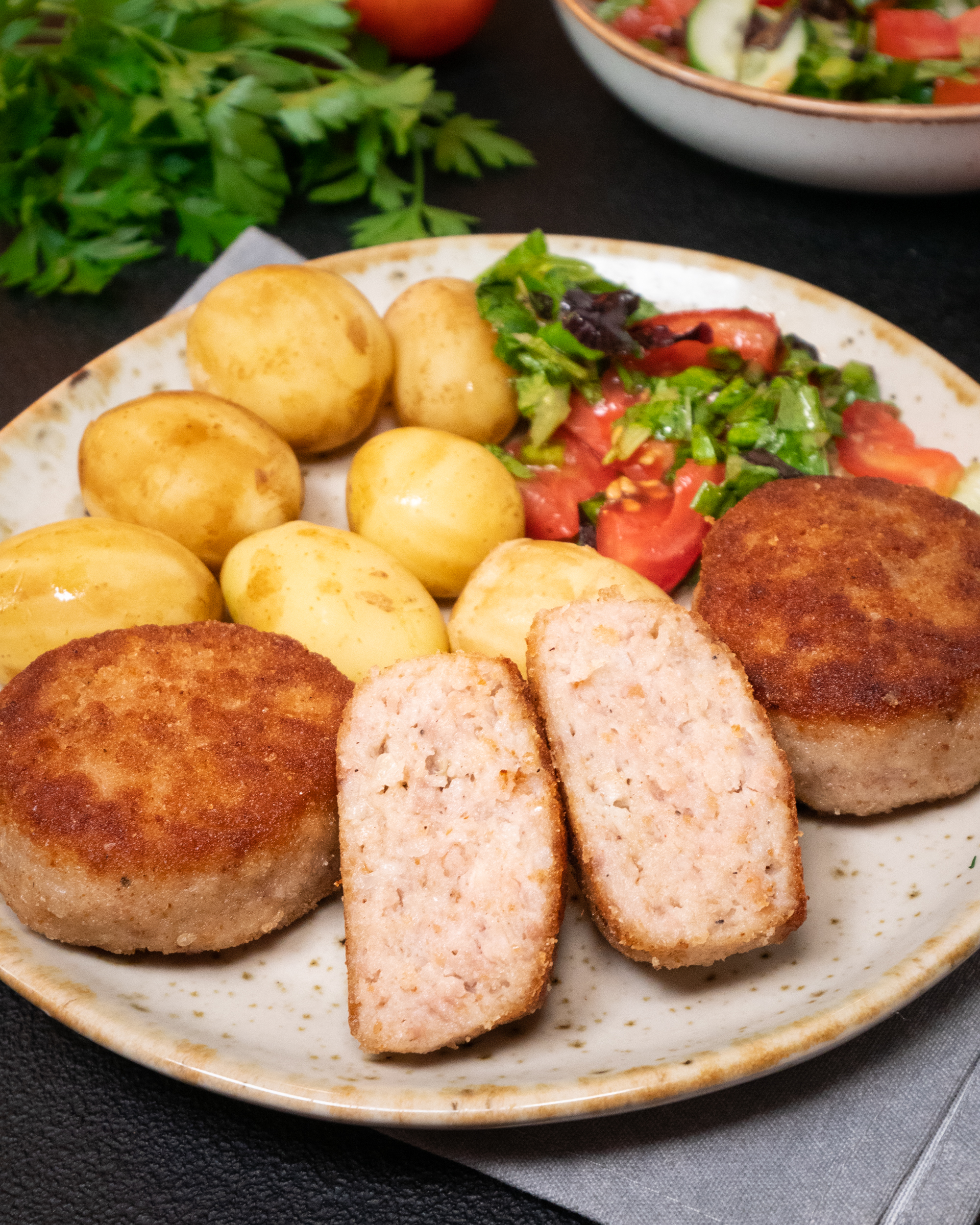 Filetes de carne picada de pollo